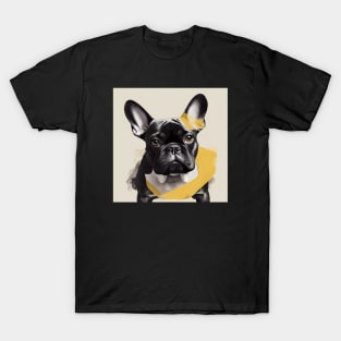 Risograph Style Black Yellow French Bulldog T-Shirt